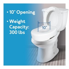 Carex Toilet Seat Riser, Adds 5 Inches of Height,Elevated and Raised Toilet Seat