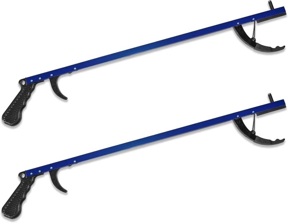 Rehabilitation Advantage 26″ Reacher Grabber Tool, Aluminum -Blue