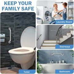 Shower Grab Bar Stainless Steel Handle Bathroom Safety Anti Slip For Elderly LOT