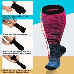 Plus Size Knee High Compression Socks Men Women Medical Stockings XXL-4XL CFR