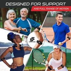 Sleeve Stars Elbow Brace Adjustable Tennis Golf Pain Relief Strap Black