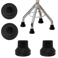 4 Pack 1/2 Inch Heavy Duty Quad Cane Tips Rubber Replacement Tips for Walkers