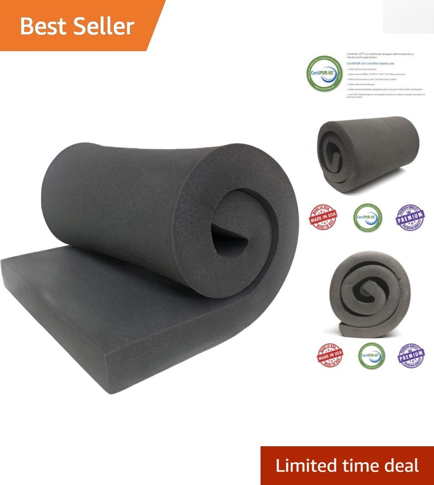1″H x 24″W x 72″L CertiPUR Certified Charcoal Foam – Cushions, Crafts, & More