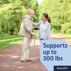 Adjustable Aluminum Offset Walking Cane, 29-38 inch, 300 lbs Support