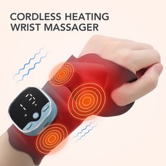 Cordless Hand Wrist Massager Pain Relief w/5 Heat Levels and 3 Vibration Modes
