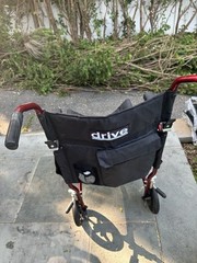 Medline MDS808200F3R 19in. Ultralight Transport Wheelchair – Red