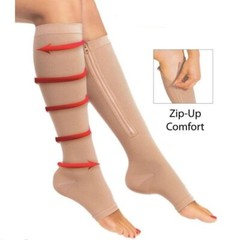 1 Pair Zipper Compression Socks Support Graduated Stockings Mens Women 20-30mmHg