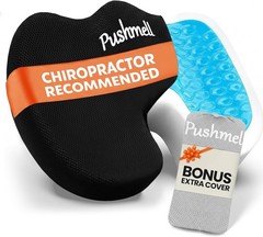 Ergonomic Gel & Memory Foam Seat Cushion for Sciatica Pain Relief – Bonus Cover!
