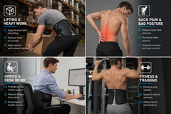 Adjustable Lower Back Compression Rope Support Waist for Back Pain Relief S-2XL