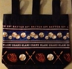 NEW Handmade Denim Walker Tote Bag Baseball Batter Up Sports Theme