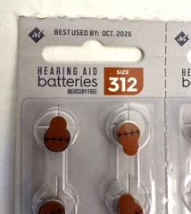Size 312 1.45V Hearing Aid Batteries (29 Pack) Mercury free HLT-312BATT10S
