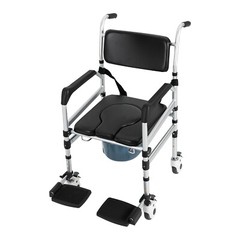Shower Chair Height Adjustable Freestanding Folding Shower Chair w/ Bidet 160kg