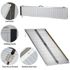 6ft 72″ long Single Fold Portable Wheelchair Scooter Ramp w/Carry Handle