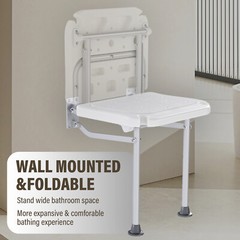 Folding Shower Seat for Shower Chair Bench Wall Safety Mounted Bathroom Bathtub
