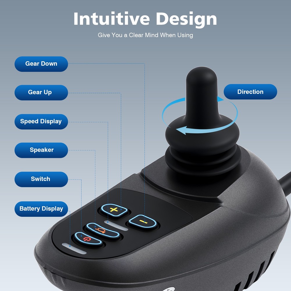 5 Gears Electric Wheelchair Joystick Controller DC 24V Universal 4 Key IPX3