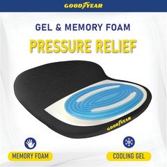 Cooling Gel Memory Foam Car Seat Cushion for Pain Relief | Lightweight & Firm