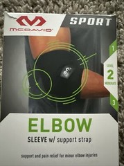 MCDAVID SPORT ELBOW COMPRESSION SLEEVE W/ SUPPORT STRAP SIZE L/XL