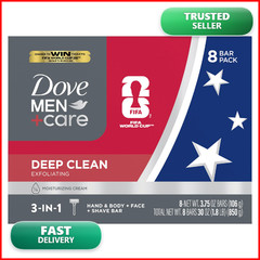Dove Men + Dove Mens Bar Soap Deep Clean 8 Bars More Moisturizing