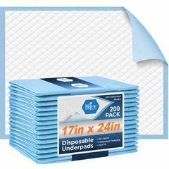 MED PRIDE Disposable Underpads 17 x 24 Incontinence Bed Pads Absorbent Puppy 200