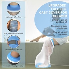 Upgraded Extra Long Leg Cast Cover – Perfect for Showering with Safety Features