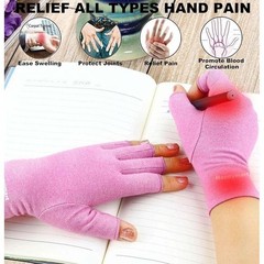 Arthritis Compression Gloves Open Finger Support Pain Relief Everyday Tasks New