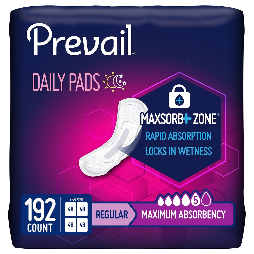 Prevail Bladder Control Pads 48 Count Discreet Comfortable 11 Inches Long