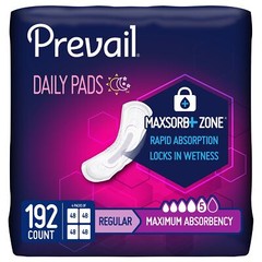 Prevail Bladder Control Pads 48 Count Discreet Comfortable 11 Inches Long