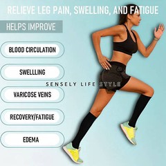 Black Knee High Compression Socks For Men Women 20 mmHg Small – Extra Large Size