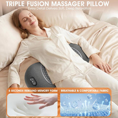 3-In-1 Update Rechargeable Electric Lumbar Support Pillow,Triple Fusion Back Mas