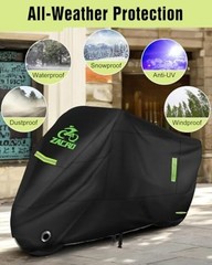 420D Heavy Duty Motorcycle Cover, Waterproof Outdoor All Weather UV Dust Snow