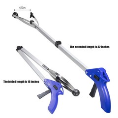 2Packs Garbage Picking Tool 81cm/32Inch Long Hand Picker Aluminum AlloyTrash