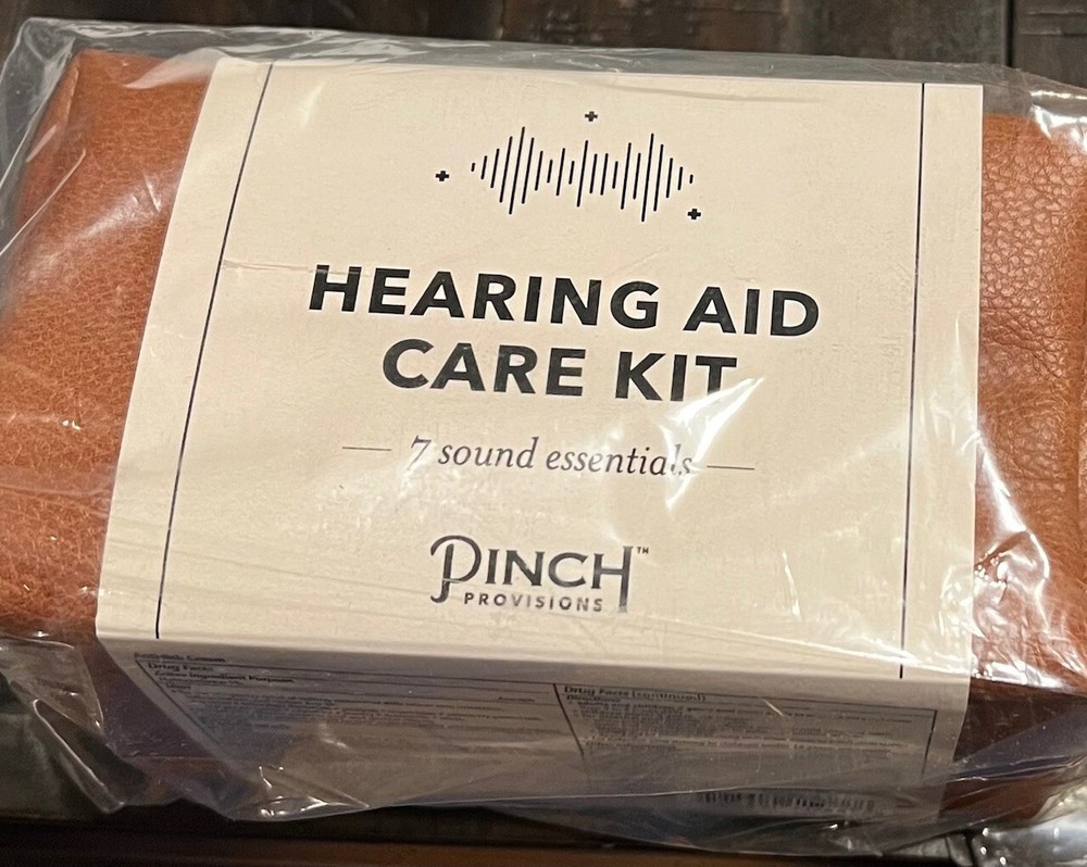 Pinch Provisions – Cognac Vegan Leather Hearing Aid Kit – Brown – BRAND NEW