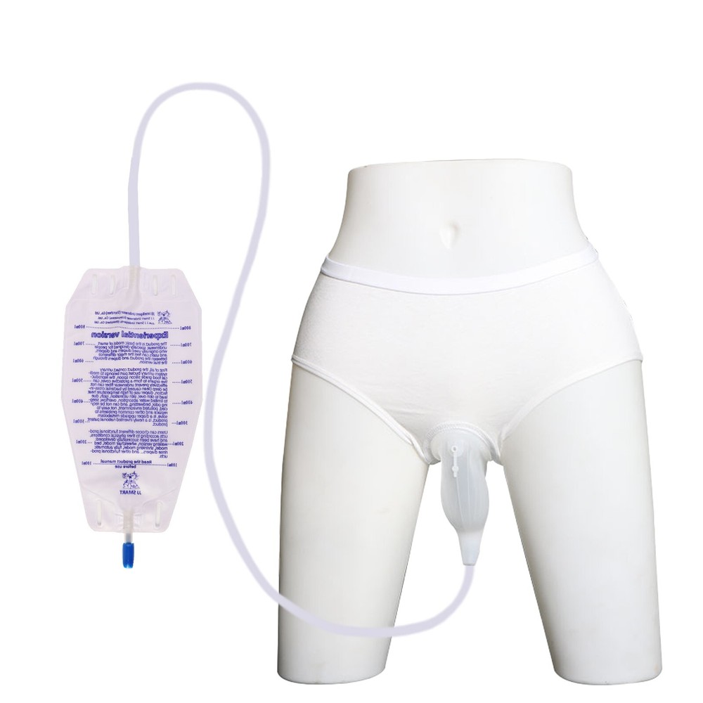 Female Wearable Urinal Bag Silicone Urine CatheterPortable Urine Collector M