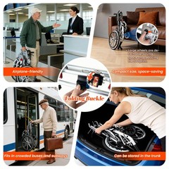 High Quality Lightweight Foldable Transport Wheelchair, Travel Wheelchairs