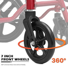 [FDA APPROVED]Lightweight Foldable Transport Wheelchair w/Handbrakes & Footrest
