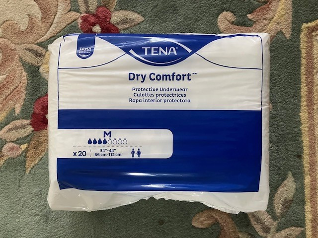 Tena Dry Comfort Protective Underwear Size MEDIUM 34”-44”, pack of 20