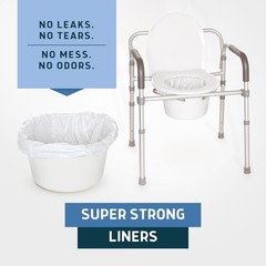 Commode Liners – Value Pack 100 Count Universal Fit – Medical Grade Bedside L…