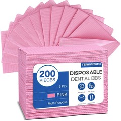 200 Pack Disposable Dental Bibs 13″x18″ Waterproof 3-Ply Tattoo & Nail Salon She