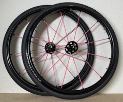 Spinergy Pr1mo Orion Wheelchair Wheels 24 Inch – Pink Spokes TI Quick Release