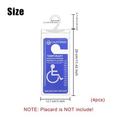 4 PCS Handicap Placard Holder – Ultra Transparent Disabled Parking Permit Pla…