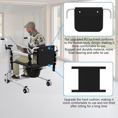 Patient Transfer Chair Hydraulic Hoyer Lift W/ Adjustable Height 330lbs Capacity