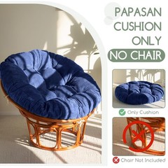 HIGOGOGO Papasan Chair Cushion with Corduroy Cover (Without 48inch, Dark Blue