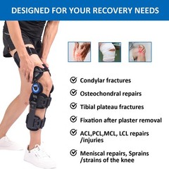 Knee Immobilizer Brace,ROM Hinged Support for Post-Surgery Rehab,Left or Right