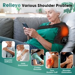 Electric Shoulder Massager Heated Shoulder Brace with Vibration for Pain Relief