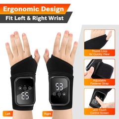 Hand Wrist Heated Massager Carpal Tunnel Arthritis Pain Relief 3 Vibration Modes