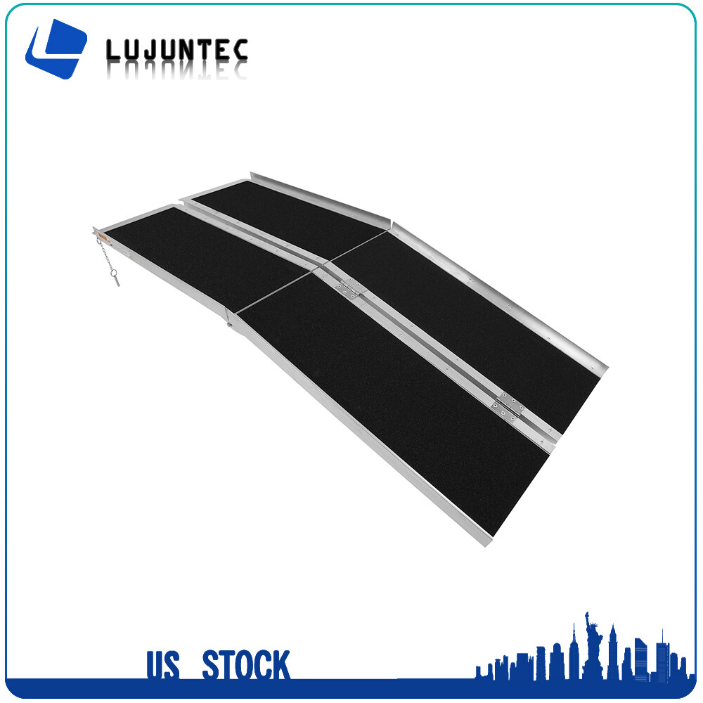 10ft Aluminum Multi-Folding Wheelchair Ramp Scooter Mobility Portable Ramp