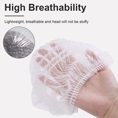 120 Pcs Disposable Bouffant Caps 21 Inch Polypropylene Non-Woven Hair Nets White