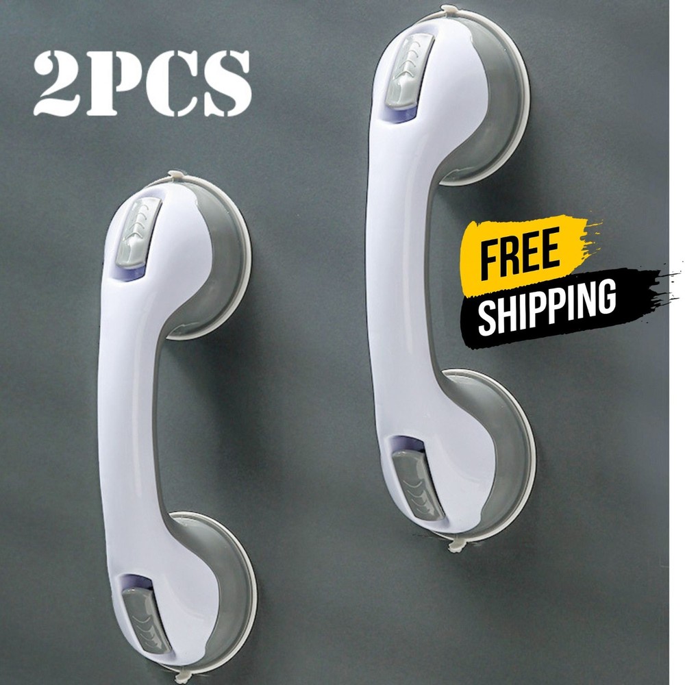 2PCS Suction Cup Shower Grab Bars – Bathroom Safety Support Handle
