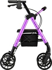 NOVA STAR 8 Rollator Walker w/Perfect Fit System Ltweight Folding-OPENBOX PURPLE