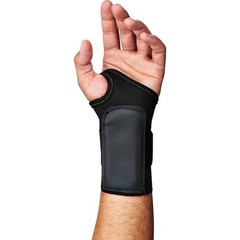 Ergodyne 4000 Wrist Support, Elastic, Single Strap, Left, Black, Size L